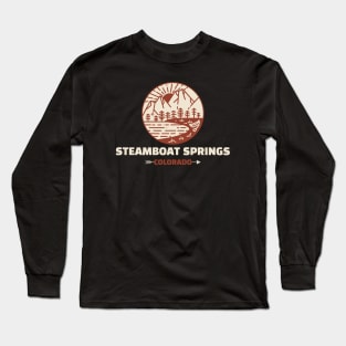 Retro Steamboat Springs Long Sleeve T-Shirt